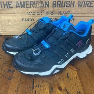 Adidas Terrex Swift R GTX Gore Tex Women 8 Hiking Trail Running Shoes Black Blue